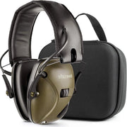 Protezione Acustica Elettronica per Tiratori e Cani - Nero NRR 23 dB - Inclusa Tasca di Carico Rigida Ear Defender