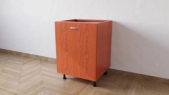 Mobile Base 60 Compreso Di Anta, H 72 Cm L 60 Cm P 55,5 Cm, Spedizione In Kit Ciliegio