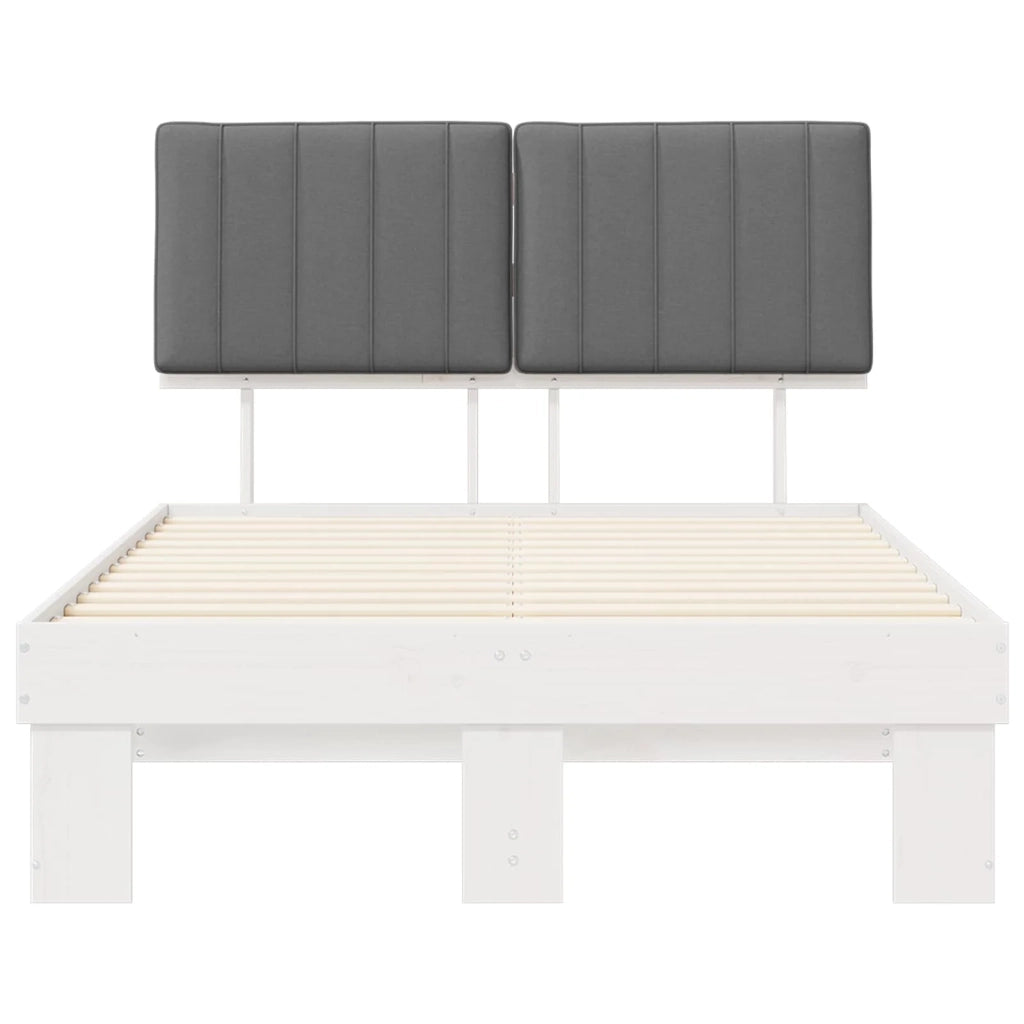 Letto con Testiera Rivestita Grigio chiaro 120 x 190 cm