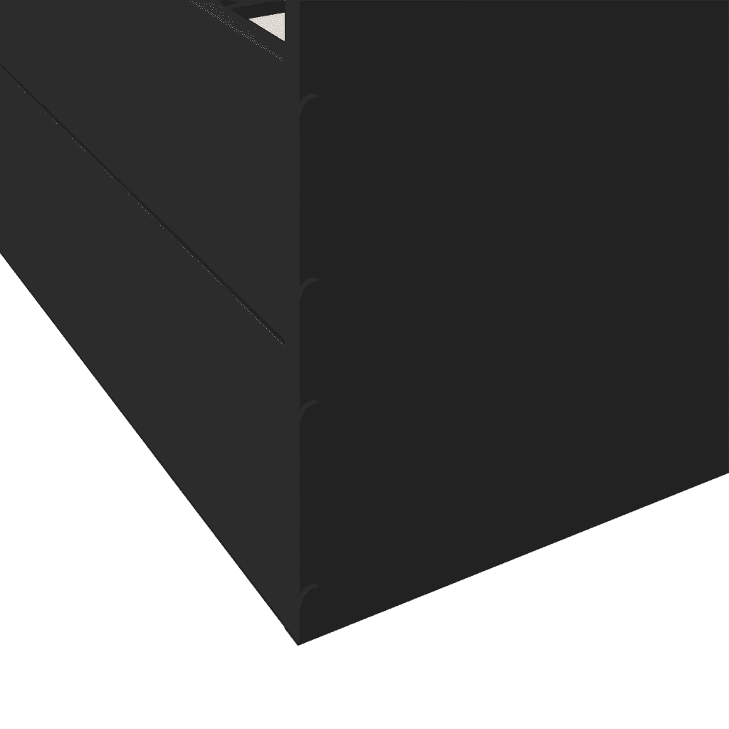 Giroletto con Cassetti Nero 150x200 cm in Legno Multistrato