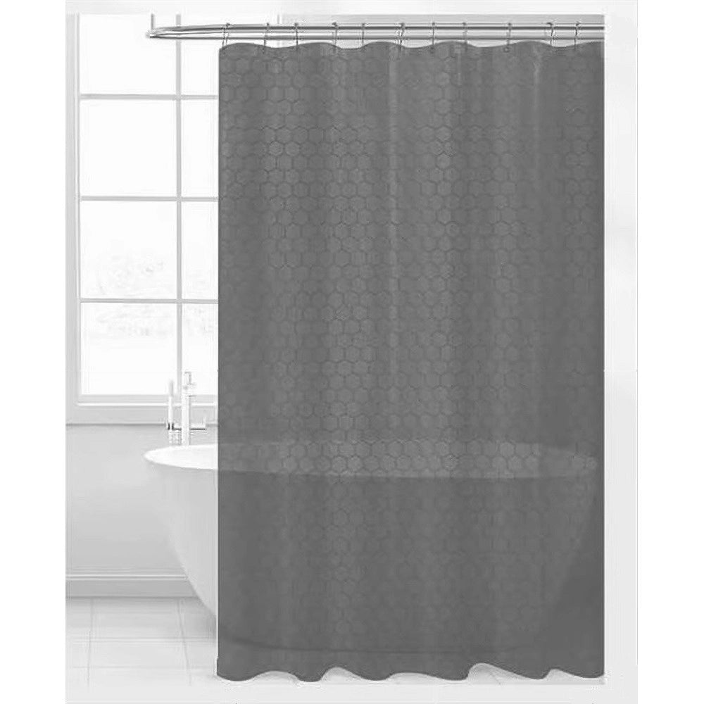 Trade Shop - Tenda Doccia Vasca Bagno Effetto 3d A Nido D'ape Grigio 240x200cm 12 Ganci 87606 -