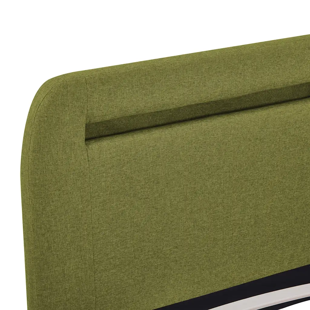Giroletto con LED senza Materasso-Struttura Letto Verde 150x200 cm in Tessuto