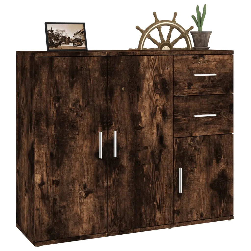 Credenza | Madia | Buffet da pranzo | Armadio da pranzo Rovere Fumo 91x29,5x75 cm in Legno Multistrato