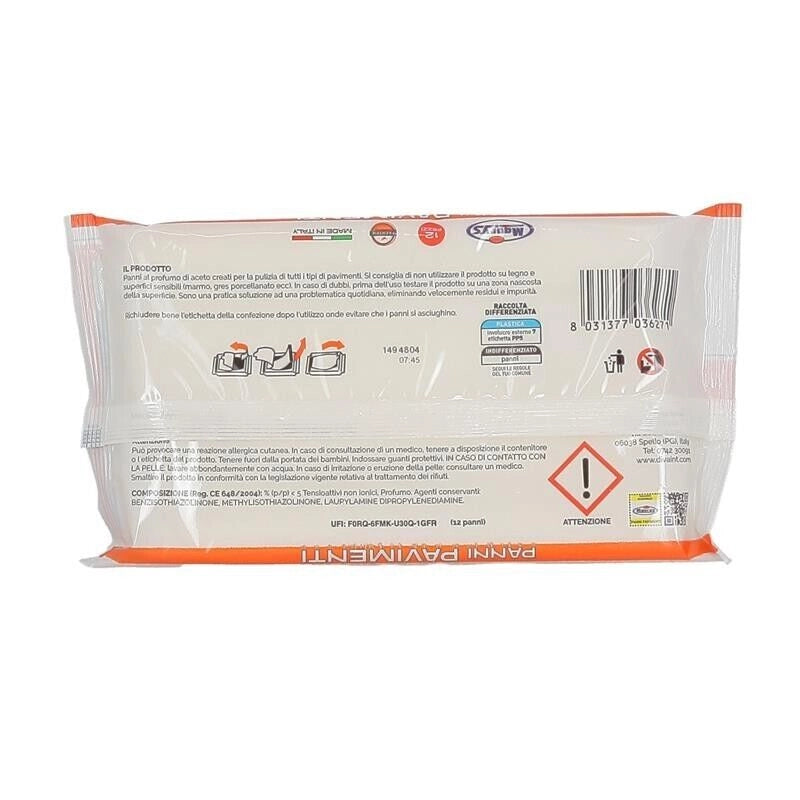 MAURY'S SALVIETTE PANNI PAVIMENTI 12 PZ TESSUTO BIODEGRADABILE RIMUOVE CATTIVI ODORI