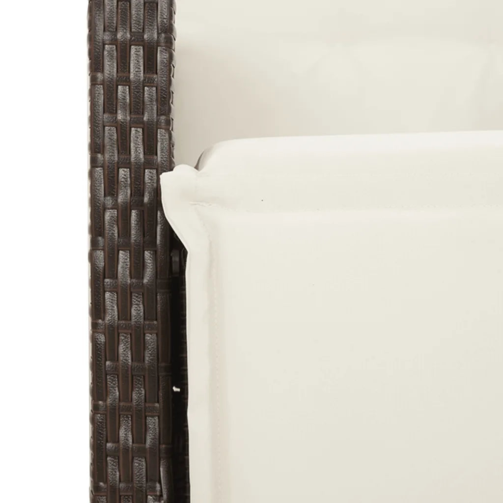 Set BistrÃ² 3 pz con Cuscini Marrone in Polyrattan