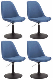 Set di 4 sedie da pranzo in tessuto Maverick blu,nero