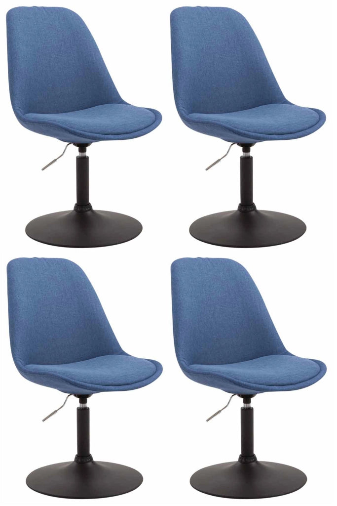 Set di 4 sedie da pranzo in tessuto Maverick blu,nero