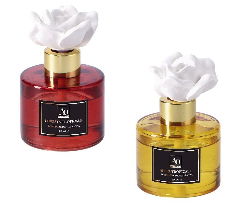 1 Pezzo Diffusore Profumo con Fiore in Ceramica 100 ml 2 Fragranze
