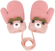 Manopole calde per bambini - Pelle imbottita con imbottitura a soffice - Inverno - Unico taglia 1-3 anni - Comode e soffici