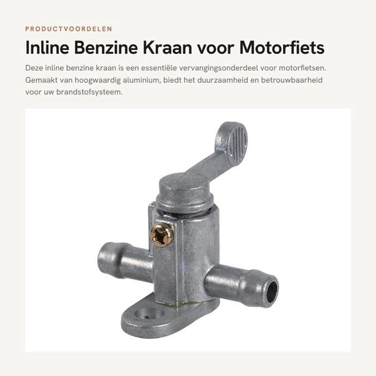 Benzinastraumentroppoletta Inline - Interruttore di carburante - 8 mm/5/16 pollici - Motocicletta - ATV - Alta qualità Alluminio - Benzinastraumentroppoletta