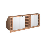 Mobile cucina sottotetto R-Line Ondulazione bianca/Rovere dorato 210 cm Set di 5 carcasse armadio profondità 60 cm Vicco