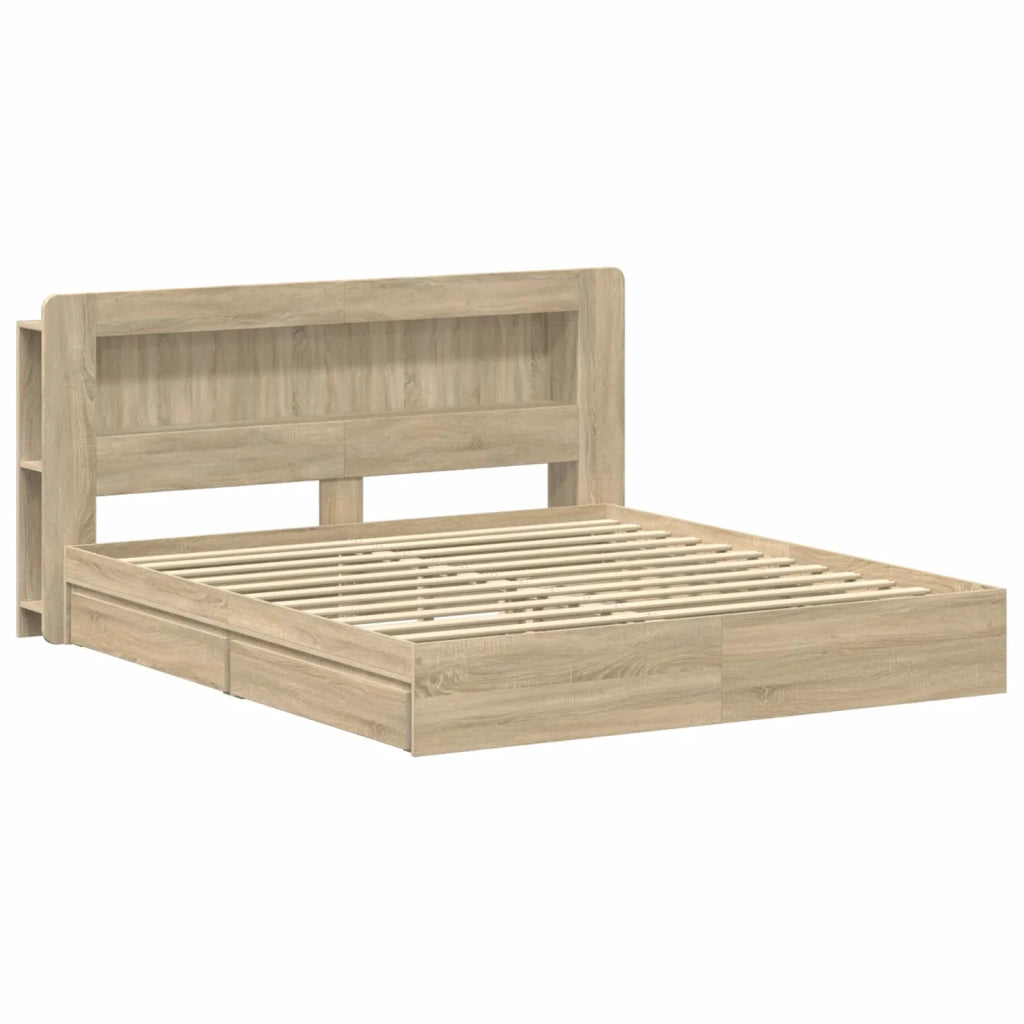 Telaio del letto con storage Rovere Sonoma 180 x 200 cm