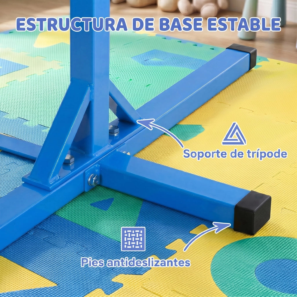 Sbarra Ginnastica Bambini Regolabile 92-150 cm ¨C Zephmum ¨C 194x121x150 cm Blu