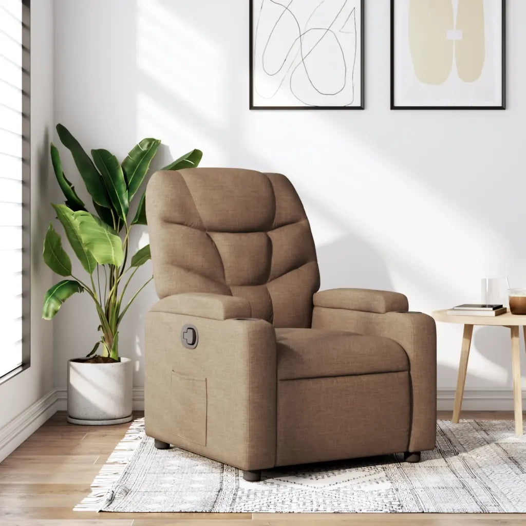 Divano Sedia-Poltrona Reclinabile in Tessuto Marrone 494408