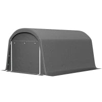 Ripostiglio da Giardino con Telo in Plastica, Tettoia per Attrezzi, Garage Pieghevole, 300 x 450 x 230 cm, Grigio Scuro