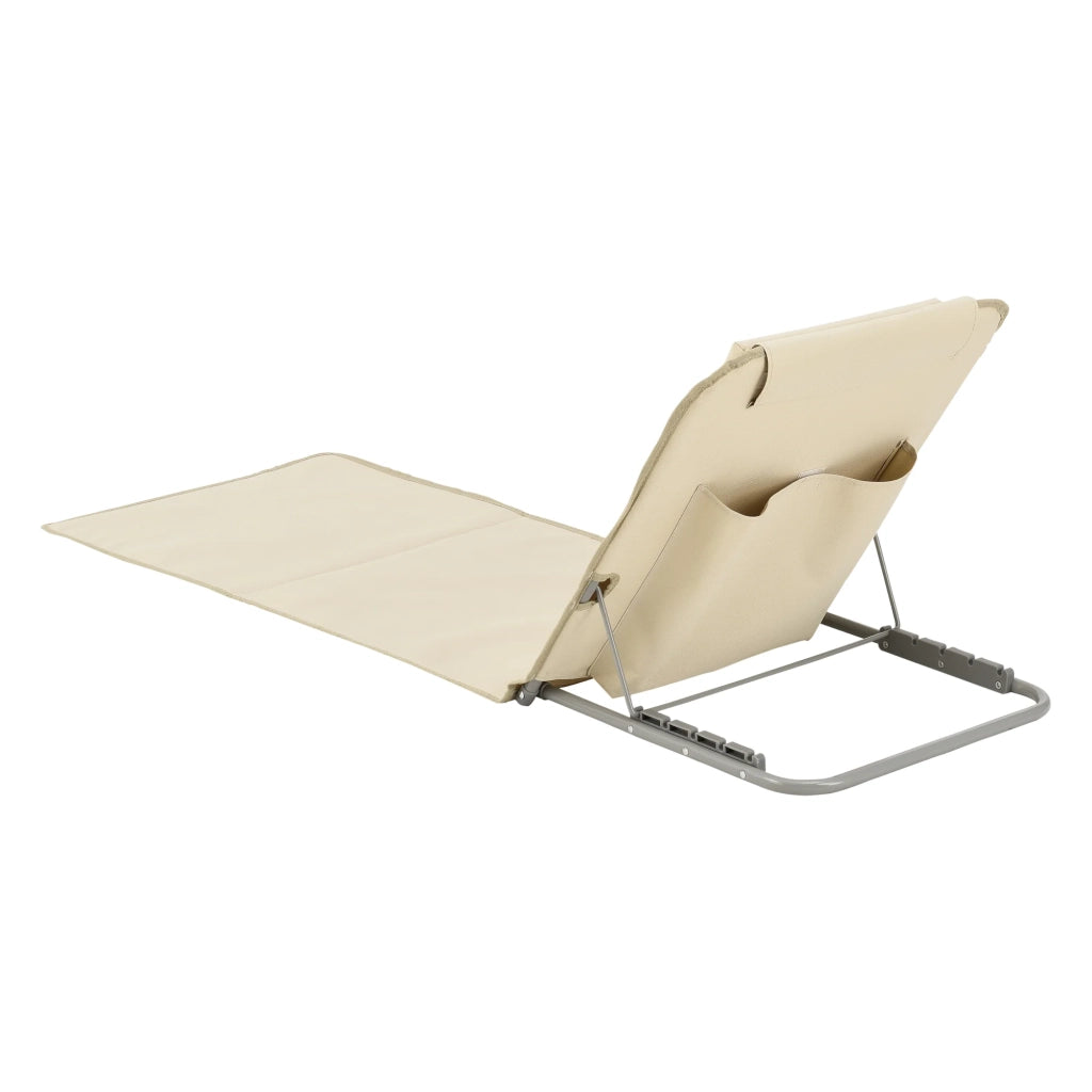 Set di 2 Materassini da Spiaggia Reclinabili Beige 03_0009656