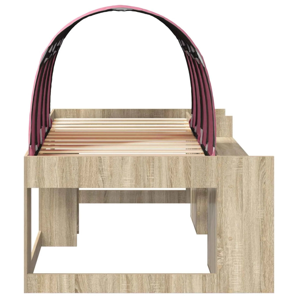Letto con Tunnel 3 pz Rovere Sonoma e Rosa Legno multistrato 3423638