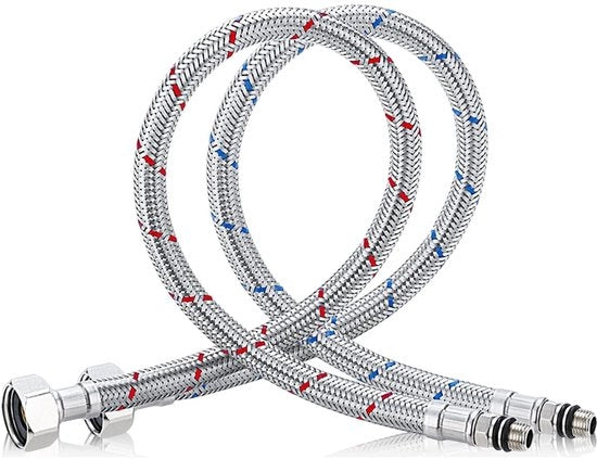 Sostegno per tubo 1/2 pollici - Tubo flessibile - Sostegno regolabile - In acciaio inossidabile - Resistente agli urti - Installazione facile - Accessorio per rubinetto