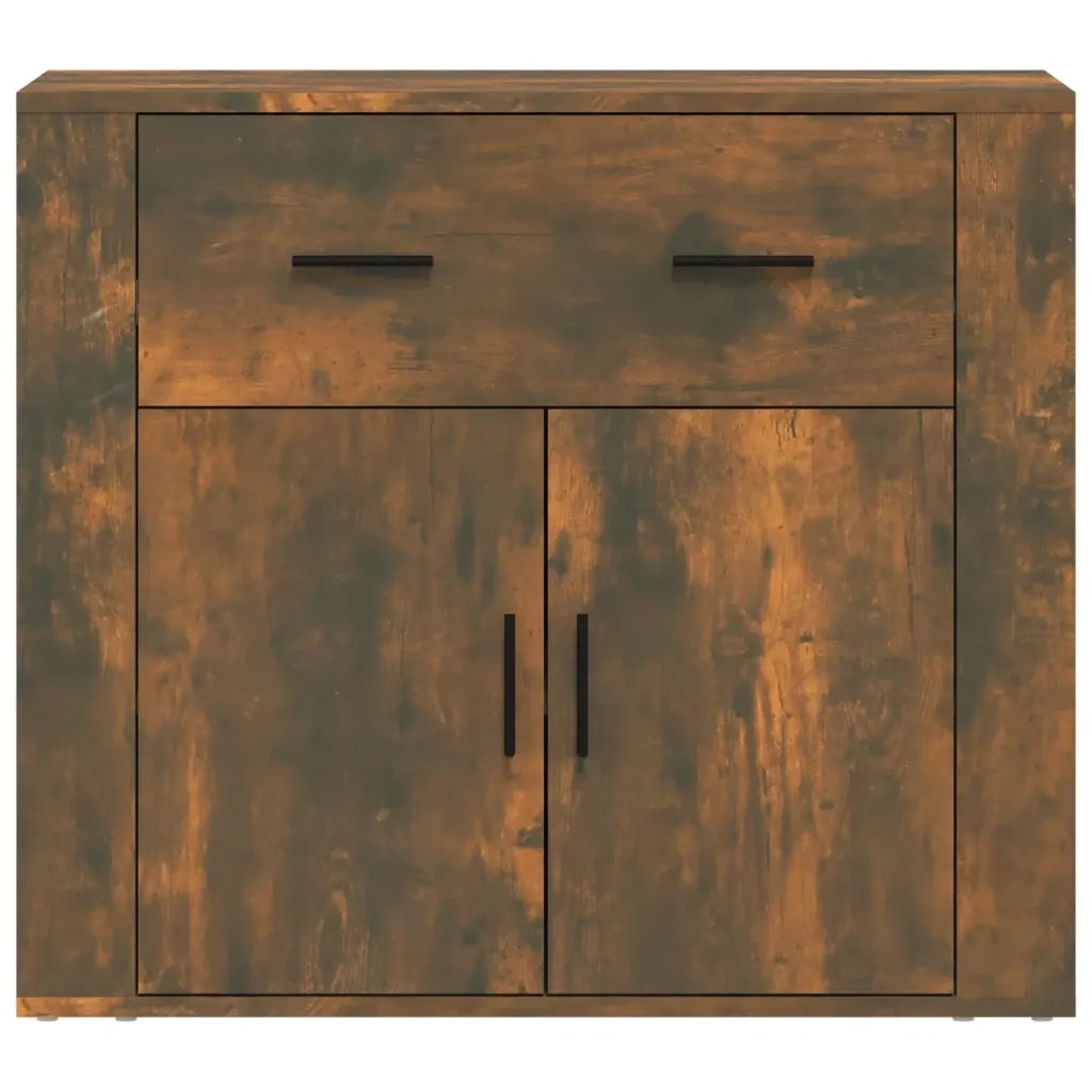 Credenza Rovere Fumo 80x33x70 cm in Legno Multistrato 816573