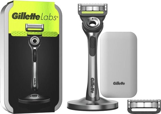 Barra esfoliante con Gillette Labs - Manubrio 1 - 2 Strisce esfolianti - Supporto magnetico