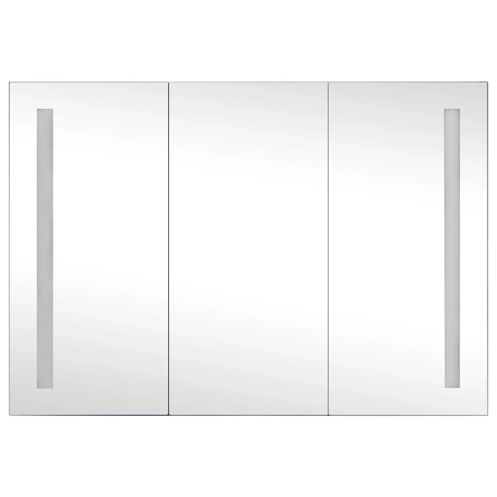 Armadietto Bagno con Specchio e LED 89x14x62 cm 325544