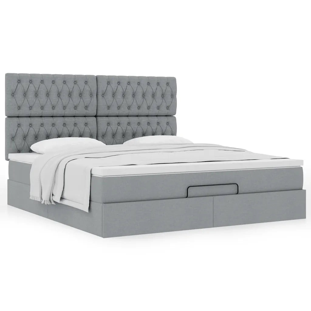 Struttura Letto Pouf con Materasso 160x200 cm in Tessuto 3313251