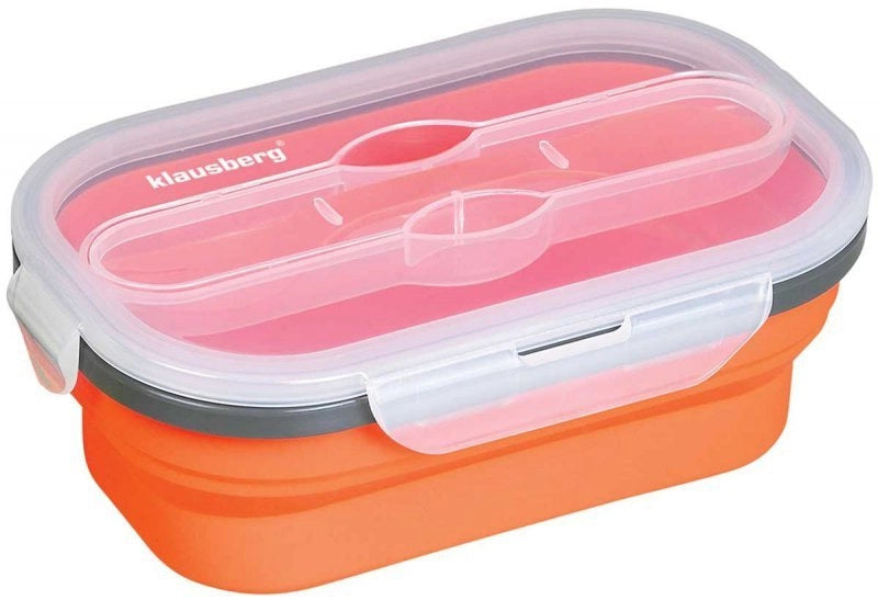Klausberg KB-7022 Portapranzo pieghevole in silicone con posate