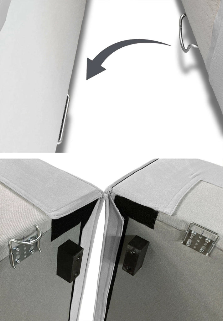 Divano fisso Alhoa, Divano componibile a 2 posti con penisola sinistra, Made in Italy, SofÒ  moderno in tessuto, Cm 220x170h70, Grigio