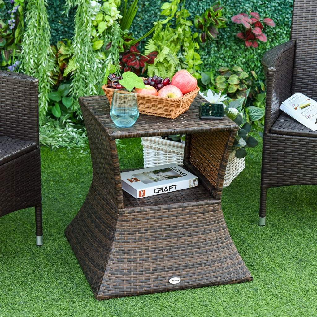 Tavolino da giardino ¨C zephmum ¨C Polyrattan marrone 54x54x55 cm