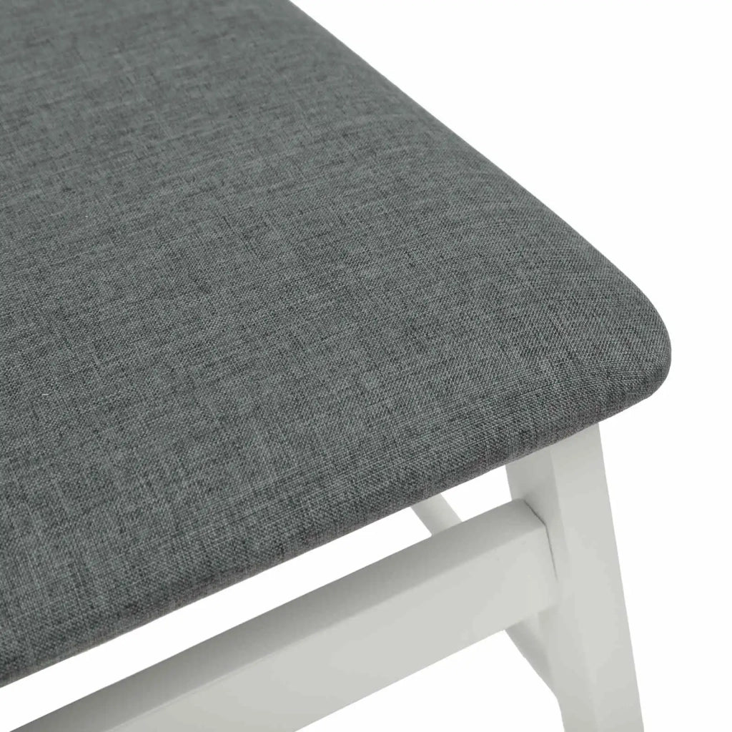 Sedia da pranzo 2 pcs Bianco e Grigio Legno di gomma solido
