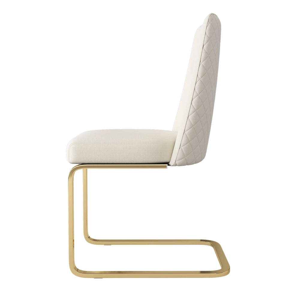 SEDIA Da pranzo in velluto, Set da 2 pezzi, Beige, gambe in metallo