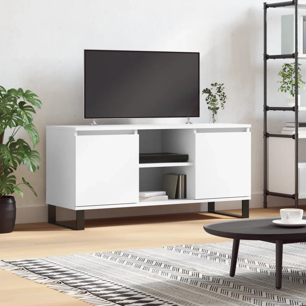 Mobile TV | Armadietto TV | Mobile Porta TV Bianco 104x35x50 cm in Legno Multistrato
