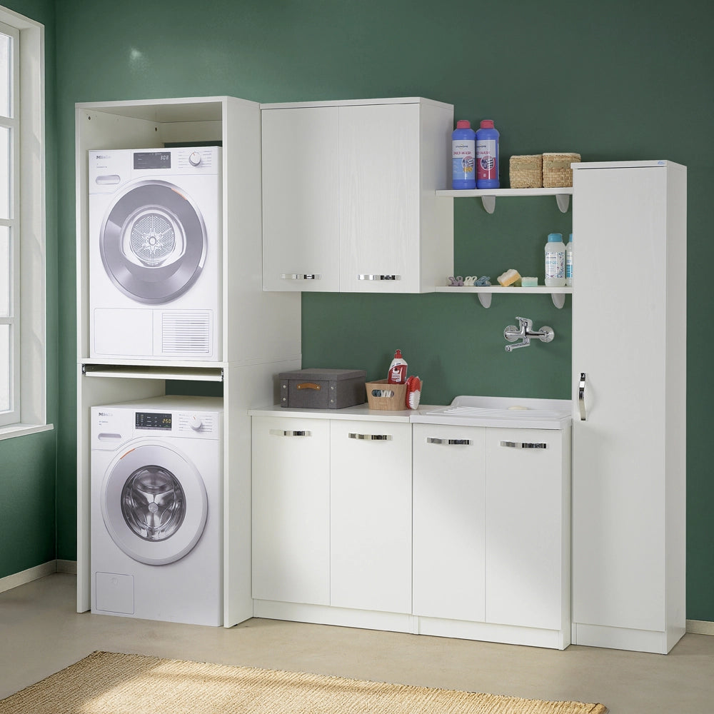 Base multiuso 70x85,5cm salvaspazio in legno bianco 2 ante linea Pilar
