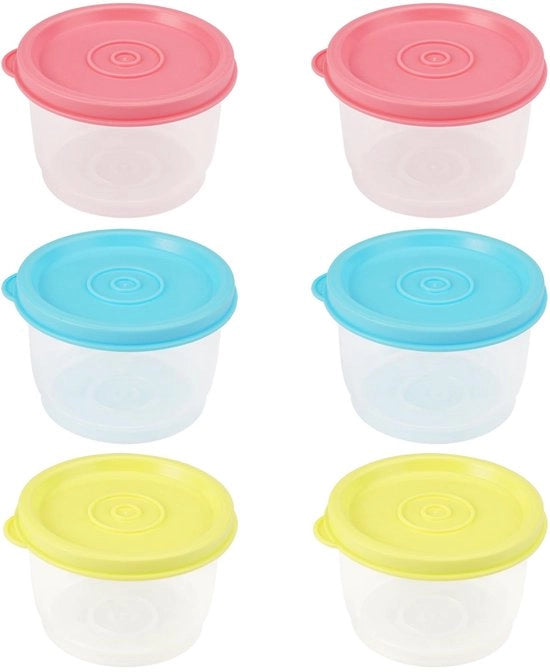 Set di conservazione a 12 contenitori piccoli - 6 pezzi - sicuro per bambini - BPA libero - cassetti di conservazione con coperchio - materiale plastico di alta qualità - 160 ml
