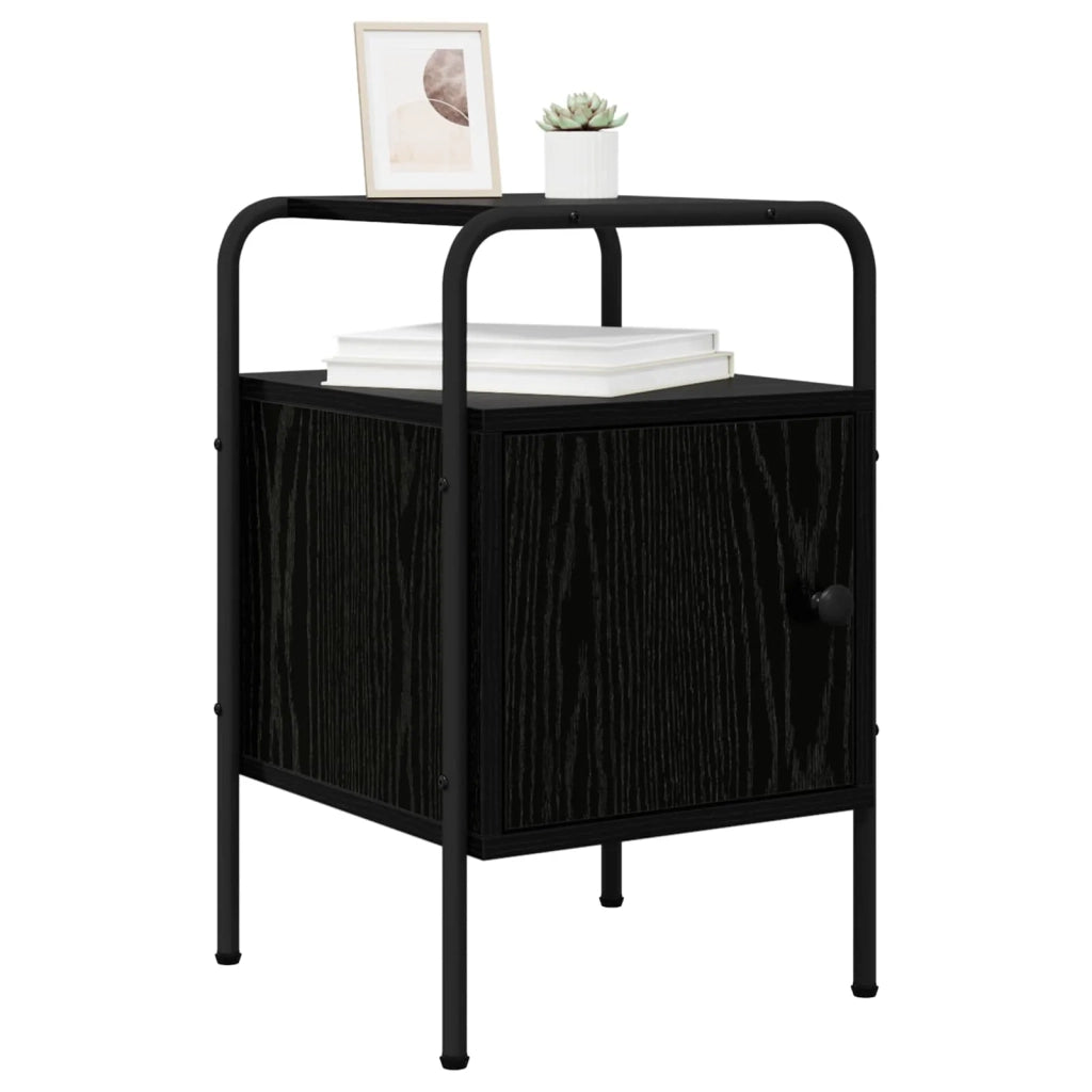 Armadio da Notte Rovere Nero Legno ingegnerizzato 8007587
