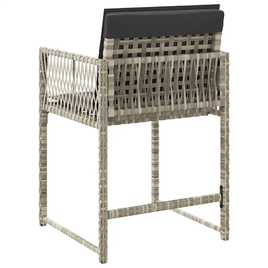 Sedie da Giardino con Cuscini 4 pz | Sedie da Esterno Grigio Chiaro in Polyrattan