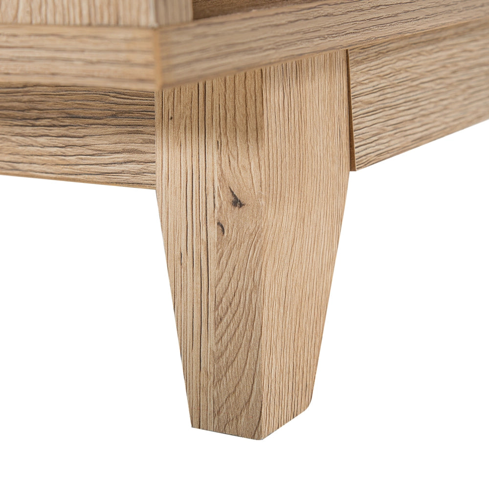 Comodino in Legno Chiaro con Scaffale Aperta Bianco 1 Cassetto Camera da Letto