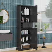ARMADIO BAGNO 56 x 28 x 167.3 cm Nero in MDF