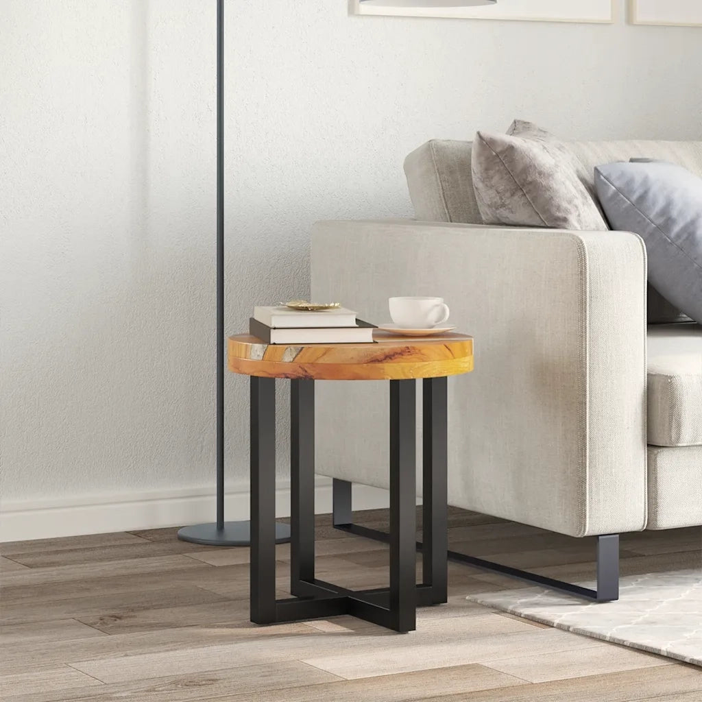 Tavolino da Salotto 40x45 cm Legno Massello Teak e Poliresina 281652