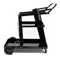 Carrello porta saldatrice max 45 kg, 3 ripiani con vano bombola, Carrello da officina per saldatura