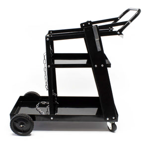 Carrello porta saldatrice max 45 kg, 3 ripiani con vano bombola, Carrello da officina per saldatura