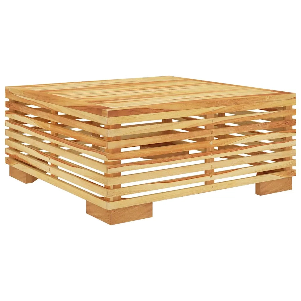 Sedia da giardino-Poggiapiedi da Giardino con Cuscino Crema Legno Massello Teak