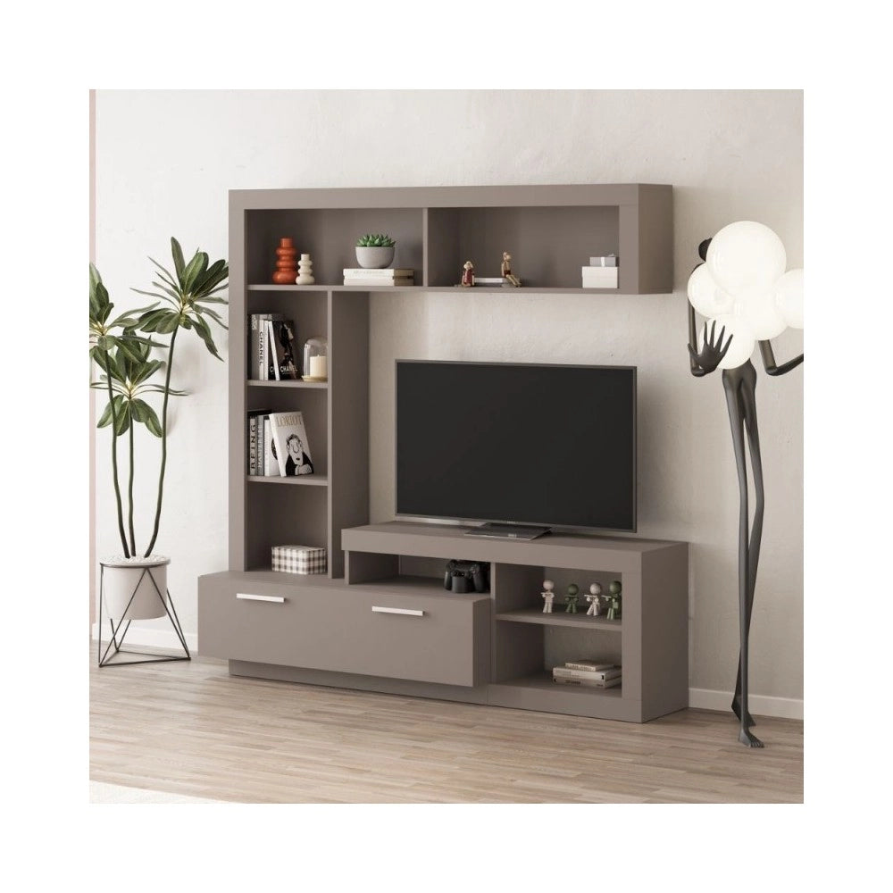 Parete attrezzata tortora Leo 171x42x171