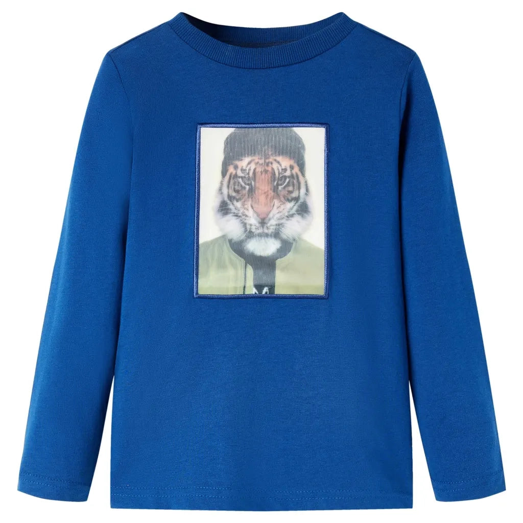 Maglietta da Bambino a Maniche Lunghe Blu Scuro 128cod mxl 84351