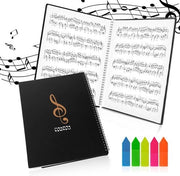 Libretto musicale da 30 pagine formato A4 con 1 pacchetto di adesivi per appunti