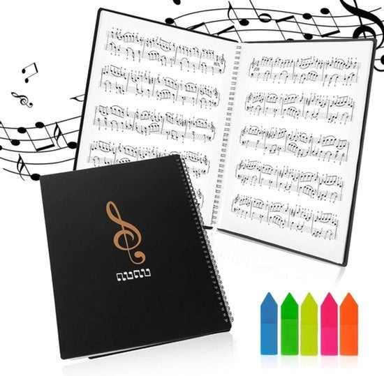 Libretto musicale da 30 pagine formato A4 con 1 pacchetto di adesivi per appunti