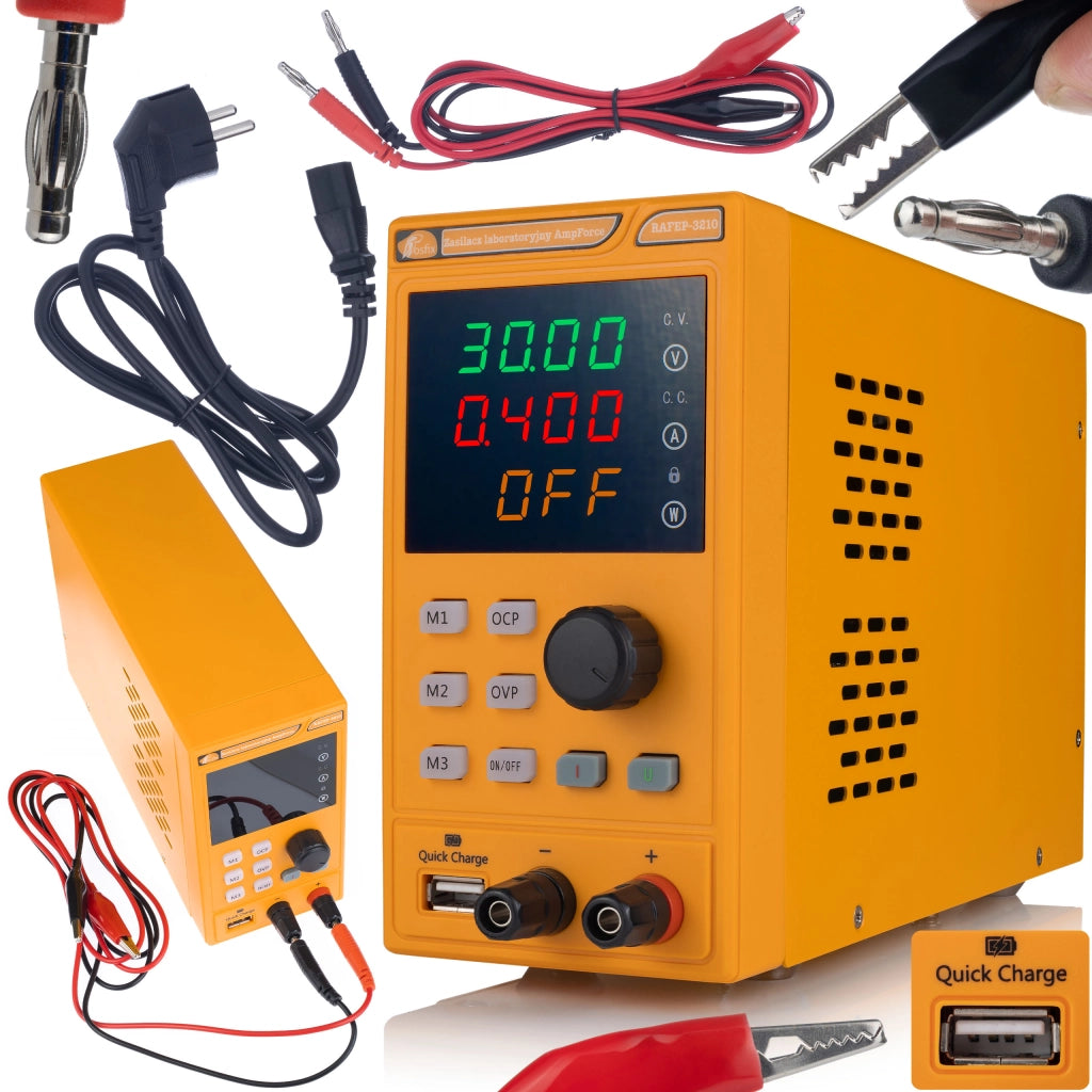 Alimentatore da Laboratorio AmpForce RAFEP-3210 – 32V 10A, Precisione Elevata, Display Chiaro | Protezione ROSFIX
