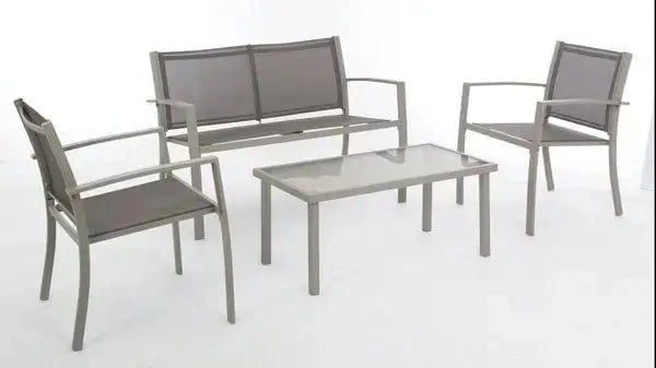 Salotto da Giardino 4 Pz con Struttura in Acciaio