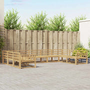 Set di divani da esterno 9 pcs Bianco 404 x 247,5 x 73 cm
