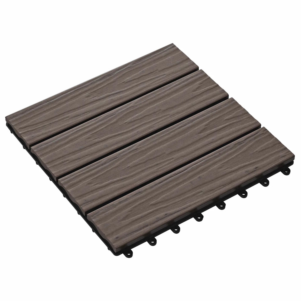 Piastrella per Decking 11 pcs Marrone Scuro 30 x 30 cm WPC 42046683